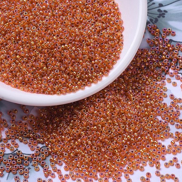 PandaHall MIYUKI Round Rocailles Beads, Japanese Seed Beads, (RR1008) Silverlined Orange AB, 11/0, 2x1.3mm, Hole: 0.8mm, about 5500pcs/50g...
PandaHall MIYUKI Round Rocailles Beads, Japanese Seed Beads, (RR1008) Silverlined Orange AB, 11/0, 2x1.3mm, Hole: 0.8mm, about 5500pcs/50g...