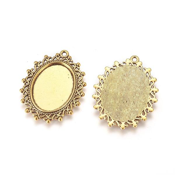 PandaHall Zinc Alloy Pendant Settings for Cabochon & Rhinestone, DIY Findings for Jewelry Making, Oval, Antique Golden, Cadmium Free & Lead...
PandaHall Zinc Alloy Pendant Settings for Cabochon & Rhinestone, DIY Findings for Jewelry Making, Oval, Antique Golden, Cadmium Free & Lead...