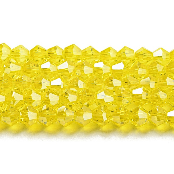 PandaHall Transparent Electroplate Glass Beads Strands, Pearl Luster Plated, Faceted, Bicone, Yellow, 4x4mm, Hole: 0.8mm, about...
PandaHall Transparent Electroplate Glass Beads Strands, Pearl Luster Plated, Faceted, Bicone, Yellow, 4x4mm, Hole: 0.8mm, about...