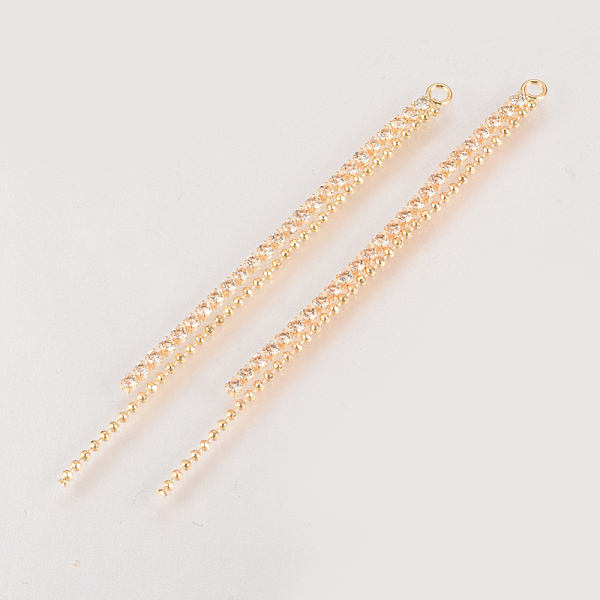 PandaHall Brass Rhinestone Cup Chain Big Pendants, Tassel Pendant, Nickel Free, Real 18K Gold Plated, with Ball Chain, Crystal, 65x3mm, Hole..., Clear
PandaHall Brass Rhinestone Cup Chain Big Pendants, Tassel Pendant, Nickel Free, Real 18K Gold Plated, with Ball Chain, Crystal, 65x3mm, Hole..., Clear