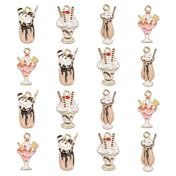 PandaHall 20Pcs 4 Styles Alloy Pendants, with Enamel, Light Gold, Ice-cream, Mixed Color, 21~23x9~13x1~1.3mm, Hole: 1.8mm, 5pcs/style..., Multicolor
PandaHall 20Pcs 4 Styles Alloy Pendants, with Enamel, Light Gold, Ice-cream, Mixed Color, 21~23x9~13x1~1.3mm, Hole: 1.8mm, 5pcs/style..., Multicolor