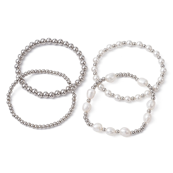 PandaHall 4Pcs 4 Style Natural Pearl & Brass Beaded Stretch Bracelets Set for Women, Platinum, Inner Diameter: 2-3/8 inch(6.05cm), 1Pc/style...
PandaHall 4Pcs 4 Style Natural Pearl & Brass Beaded Stretch Bracelets Set for Women, Platinum, Inner Diameter: 2-3/8 inch(6.05cm), 1Pc/style...