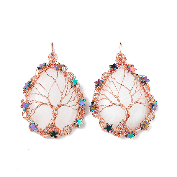 PandaHall Natural Quartz Crystal Big Pendants, Teardrop Charms, with Rack Plating Rose Gold Plated Copper Wire Tree and Non-magnetic...
PandaHall Natural Quartz Crystal Big Pendants, Teardrop Charms, with Rack Plating Rose Gold Plated Copper Wire Tree and Non-magnetic...