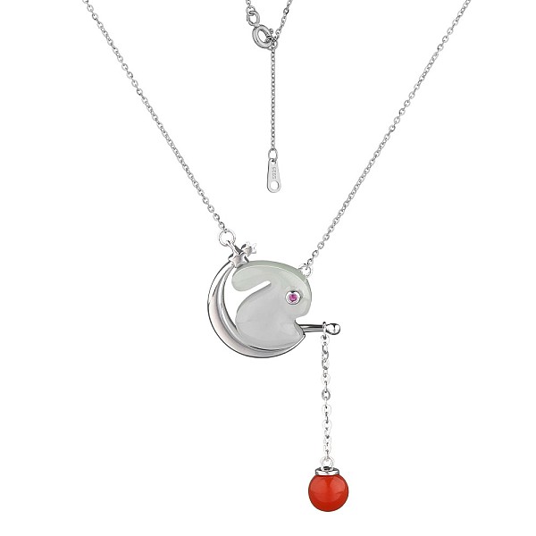 PandaHall Natural Hetian White Jade Bunny with Lantern Tassel Pendant Necklace, Rhodium Plated 925 Sterling Silver Jewelry for Women...
PandaHall Natural Hetian White Jade Bunny with Lantern Tassel Pendant Necklace, Rhodium Plated 925 Sterling Silver Jewelry for Women...