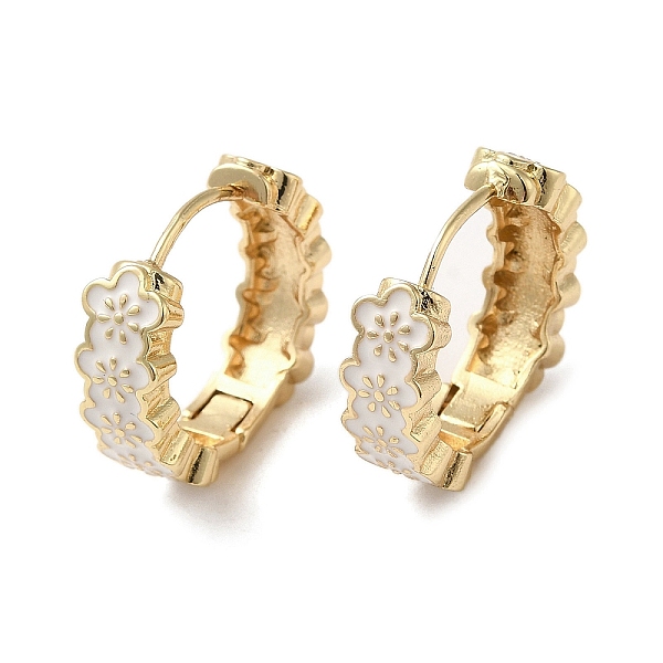 PandaHall Flower Real 18K Gold Plated Brass Hoop Earrings, with Enamel, White, 19.5x6mm Brass Flower White
PandaHall Flower Real 18K Gold Plated Brass Hoop Earrings, with Enamel, White, 19.5x6mm Brass Flower White