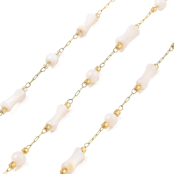 PandaHall Ion Plating(IP) 304 Stainless Steel Paperclip Chains, Soldered, with Pearl Beads, Column, Real 18K Gold Plated, 8x3.5mm, about...
PandaHall Ion Plating(IP) 304 Stainless Steel Paperclip Chains, Soldered, with Pearl Beads, Column, Real 18K Gold Plated, 8x3.5mm, about...