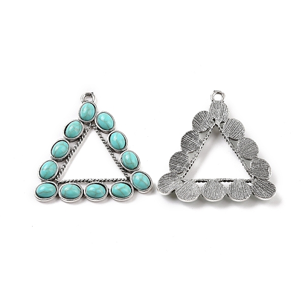 PandaHall Alloy Pendants, with Synthetic Turquoise, Triangle Frame Charms, Antique Silver, 48x47x9mm, Hole: 2mm Synthetic Turquoise Triangle
PandaHall Alloy Pendants, with Synthetic Turquoise, Triangle Frame Charms, Antique Silver, 48x47x9mm, Hole: 2mm Synthetic Turquoise Triangle