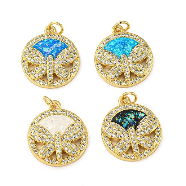 PandaHall Flat Round with Dragonfly Brass Pendants Micro Pave Cubic Zirconia with Synthetic Opal, with Jump Rings, Real 18K Gold Plated..., Multicolor
PandaHall Flat Round with Dragonfly Brass Pendants Micro Pave Cubic Zirconia with Synthetic Opal, with Jump Rings, Real 18K Gold Plated..., Multicolor