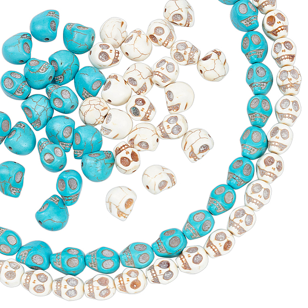 PandaHall 4 Strands 2 Colors Synthetical Turquoise Beads Strands, Dyed, Skull, for Halloween, Mixed Color, 13x12x13mm, Hole: 2mm, about..., Multicolor
PandaHall 4 Strands 2 Colors Synthetical Turquoise Beads Strands, Dyed, Skull, for Halloween, Mixed Color, 13x12x13mm, Hole: 2mm, about..., Multicolor