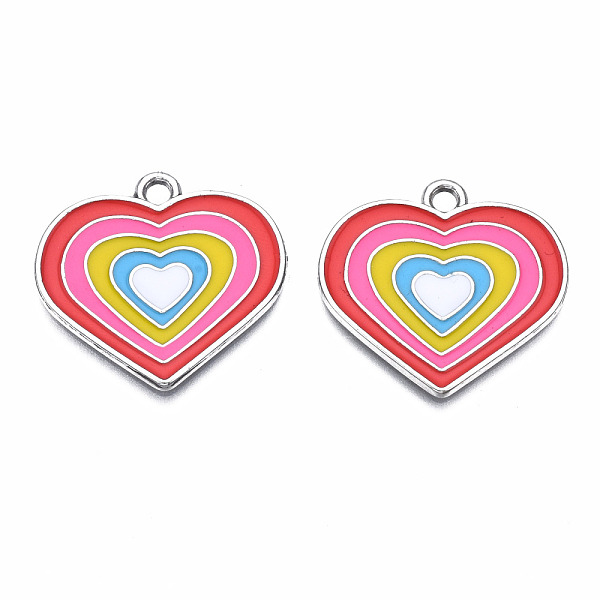 PandaHall Rack Plating Alloy Pendants, with Enamel, Cadmium Free & Lead Free, Heart, Platinum, 23x25x1.5mm, Hole: 2mm Alloy+Enamel Heart
PandaHall Rack Plating Alloy Pendants, with Enamel, Cadmium Free & Lead Free, Heart, Platinum, 23x25x1.5mm, Hole: 2mm Alloy+Enamel Heart