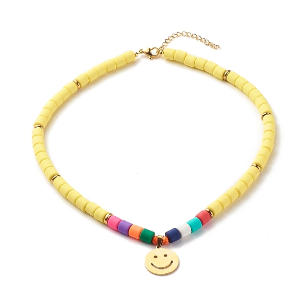 PandaHall Handmada Polymer Clay & Synthetic Hematite Necklaces, 304 Stainless Steel Smiling Face Pendant Necklaces, with Lobster Claw Clasps...
PandaHall Handmada Polymer Clay & Synthetic Hematite Necklaces, 304 Stainless Steel Smiling Face Pendant Necklaces, with Lobster Claw Clasps...