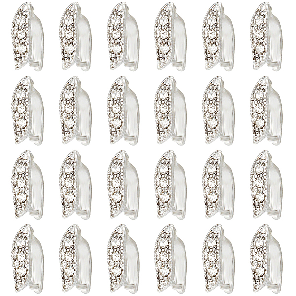 PandaHall SUNNYCLUE 40Pcs Brass Snap on Bails, with Crystal Rhinestone, Leaf, Platinum, 12x4x8mm Brass
PandaHall SUNNYCLUE 40Pcs Brass Snap on Bails, with Crystal Rhinestone, Leaf, Platinum, 12x4x8mm Brass