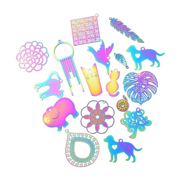 PandaHall Stainless Steel Pendants, Mixed Shapes, Mixed Color, 7~56x9~36x0.2~1mm, Hole: 1.2~3mm Stainless Steel Mixed Shapes Multicolor
PandaHall Stainless Steel Pendants, Mixed Shapes, Mixed Color, 7~56x9~36x0.2~1mm, Hole: 1.2~3mm Stainless Steel Mixed Shapes Multicolor