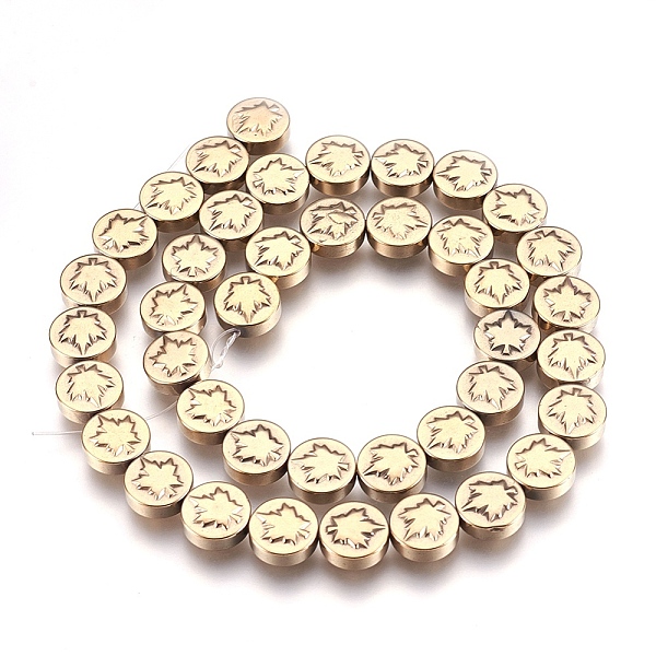 PandaHall Autumn Theme Non-magnetic Synthetic Hematite Bead Strands, Flat Round with Maple Leaf, Antique Bronze Plated, 9.5~10.5x4mm, Hole...
PandaHall Autumn Theme Non-magnetic Synthetic Hematite Bead Strands, Flat Round with Maple Leaf, Antique Bronze Plated, 9.5~10.5x4mm, Hole...