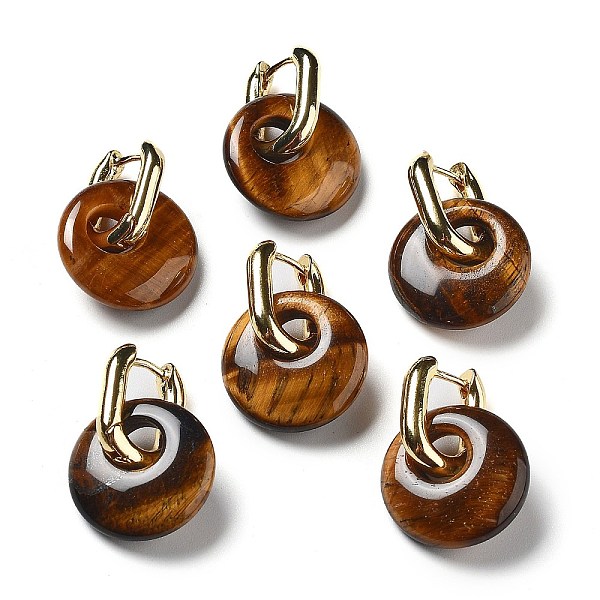 PandaHall Rack Plating Brass Hoop Earrings, with Natural Tiger Eye, Long-Lasting Plated, Cadmium Free & Lead Free, Donut/Pi Disc, 27mm Tiger...
PandaHall Rack Plating Brass Hoop Earrings, with Natural Tiger Eye, Long-Lasting Plated, Cadmium Free & Lead Free, Donut/Pi Disc, 27mm Tiger...