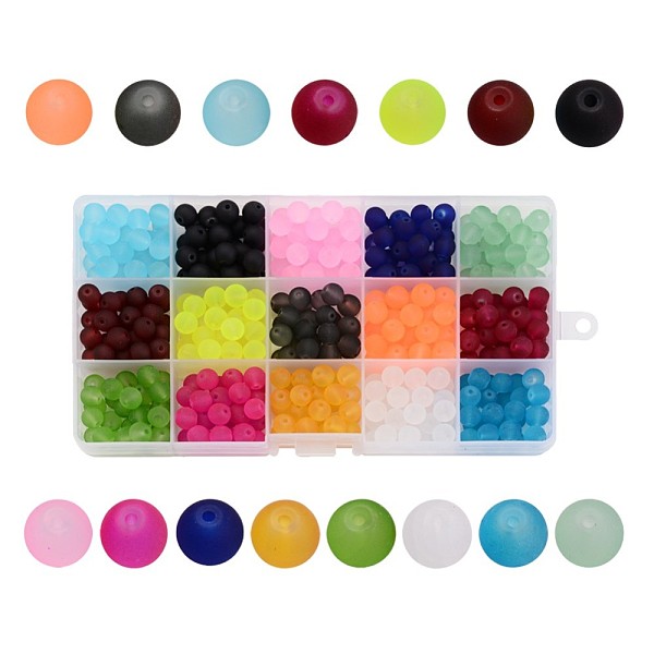 PandaHall 1Box 15 Color Transparent Glass Beads, Frosted, Round, Mixed Color, 10mm, Hole: 1.3~1.6mm, about 12pcs/color, 180pcs/box Glass..., Multicolor
PandaHall 1Box 15 Color Transparent Glass Beads, Frosted, Round, Mixed Color, 10mm, Hole: 1.3~1.6mm, about 12pcs/color, 180pcs/box Glass..., Multicolor