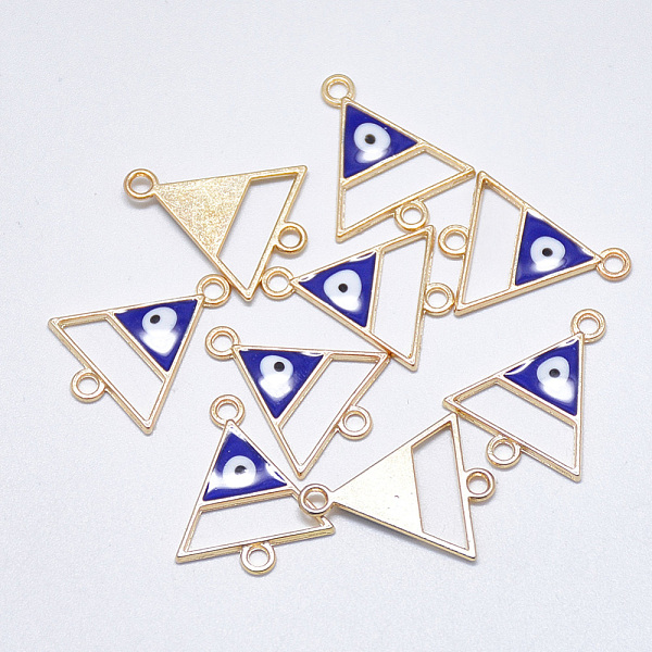 PandaHall Alloy Enamel Links connectors, Triangle with Evil Eye, Light Gold, Blue, 21x17x1.5mm, Hole: 1.8mm Alloy+Enamel Evil Eye Blue
PandaHall Alloy Enamel Links connectors, Triangle with Evil Eye, Light Gold, Blue, 21x17x1.5mm, Hole: 1.8mm Alloy+Enamel Evil Eye Blue