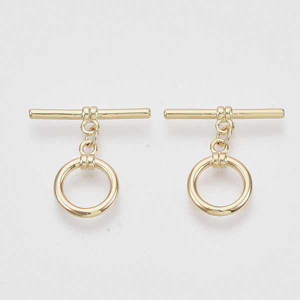 PandaHall Brass Toggle Clasps, Real 18K Gold Plated, Round Ring, Nickel Free, 26mm Long, Bar: 26x7x4mm, Hole: 2mm, Ring: 18x14x2mm, Hole...
PandaHall Brass Toggle Clasps, Real 18K Gold Plated, Round Ring, Nickel Free, 26mm Long, Bar: 26x7x4mm, Hole: 2mm, Ring: 18x14x2mm, Hole...