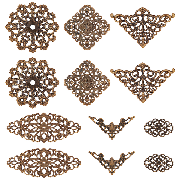 PandaHall SUNNYCLUE 1 Box 60Pcs 6 Styles Antique Bronze Filigree Metal Filigree Pieces Iron Flower Embellishment Hollow Tibetan Charm for...
PandaHall SUNNYCLUE 1 Box 60Pcs 6 Styles Antique Bronze Filigree Metal Filigree Pieces Iron Flower Embellishment Hollow Tibetan Charm for...