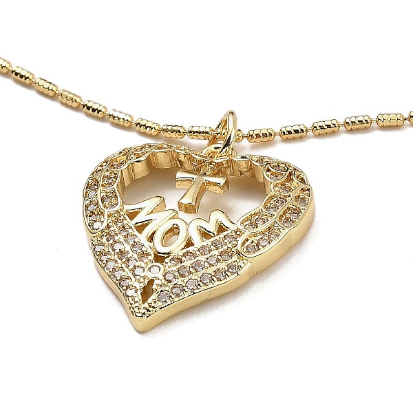 PandaHall Golden Plated Brass Micro Pave Cubic Zirconia Pendant Necklaces, for Mother's Day, Heart, 17.32 inch(440mm), Pendant: 21.5x19.5mm..., Clear
PandaHall Golden Plated Brass Micro Pave Cubic Zirconia Pendant Necklaces, for Mother's Day, Heart, 17.32 inch(440mm), Pendant: 21.5x19.5mm..., Clear
