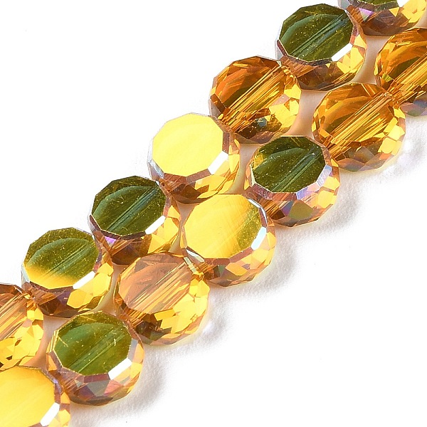 PandaHall Transparent Electroplate Glass Beads Strands, AB Color Plated, Faceted, Half Round, Goldenrod, 7.2x7.5x4mm, Hole: 1.5mm, about..., Gold
PandaHall Transparent Electroplate Glass Beads Strands, AB Color Plated, Faceted, Half Round, Goldenrod, 7.2x7.5x4mm, Hole: 1.5mm, about..., Gold