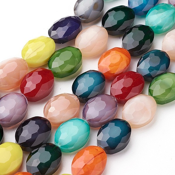 PandaHall Pearl Luster Plated Glass Bead Strands, Faceted Oval, Mixed Color, 16x12x7~7.5mm, Hole: 1mm, about 24pcs/strand, 15 inch Glass..., Multicolor
PandaHall Pearl Luster Plated Glass Bead Strands, Faceted Oval, Mixed Color, 16x12x7~7.5mm, Hole: 1mm, about 24pcs/strand, 15 inch Glass..., Multicolor