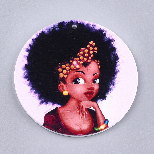 PandaHall Printed Wooden Big Pendants, Dyed, Flat Round with Fashion Lady, Colorful, 60x2.5mm, Hole: 1.5mm Wood Flat Round
PandaHall Printed Wooden Big Pendants, Dyed, Flat Round with Fashion Lady, Colorful, 60x2.5mm, Hole: 1.5mm Wood Flat Round