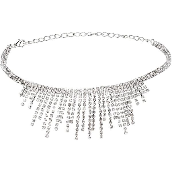 PandaHall 1Pc Zinc Alloy Bib Necklaces, Crystal Rhinestone Tassel Necklace, Platinum, 14.17 inch(36cm) Rhinestone
PandaHall 1Pc Zinc Alloy Bib Necklaces, Crystal Rhinestone Tassel Necklace, Platinum, 14.17 inch(36cm) Rhinestone