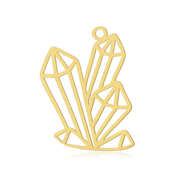 PandaHall 201 Stainless Steel Pendants, Vacuum Plating, Laser Cut, Prism, Golden, 25x17x1mm, Hole: 1.6mm 201 Stainless Steel Others
PandaHall 201 Stainless Steel Pendants, Vacuum Plating, Laser Cut, Prism, Golden, 25x17x1mm, Hole: 1.6mm 201 Stainless Steel Others
