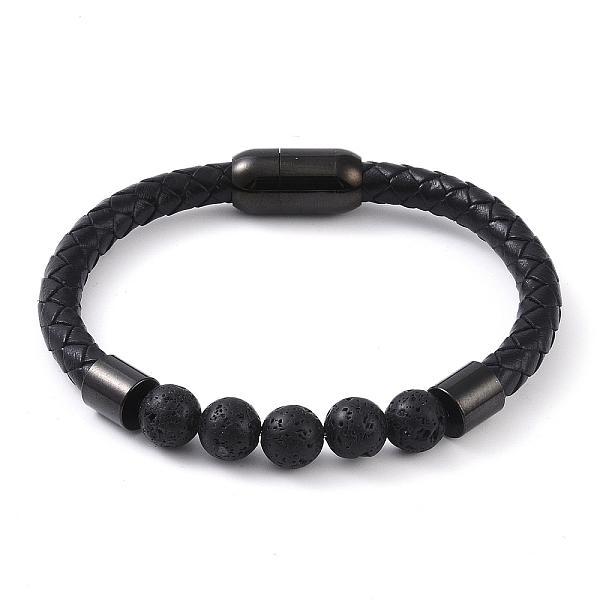 PandaHall Round Natural Lava Rock Bead Bracelets, Braided Leather Cord Bracelets with Black Tone 304 Stainless Steel Magnetic Clasps, for...
PandaHall Round Natural Lava Rock Bead Bracelets, Braided Leather Cord Bracelets with Black Tone 304 Stainless Steel Magnetic Clasps, for...