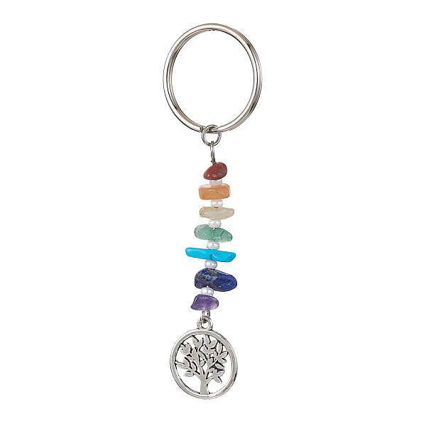 PandaHall Chakra Natural Gemstone Chips Keychains, Alloy Tree of Life Pendant Keychains, Flat Round, 8.5cm, Pendant: 20x17x1mm Mixed Stone...
PandaHall Chakra Natural Gemstone Chips Keychains, Alloy Tree of Life Pendant Keychains, Flat Round, 8.5cm, Pendant: 20x17x1mm Mixed Stone...