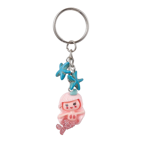 PandaHall Mermaid Opaque Resin Pendant Keychain, with Starfish Synthetic Turquoise and Iron Split Key Rings, Pink, 8.9cm, pendant: 34x21x8mm...
PandaHall Mermaid Opaque Resin Pendant Keychain, with Starfish Synthetic Turquoise and Iron Split Key Rings, Pink, 8.9cm, pendant: 34x21x8mm...
