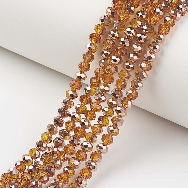 PandaHall Electroplate Transparent Glass Beads Strands, Half Copper Plated, Faceted, Rondelle, Dark Orange, 8x6mm, Hole: 1mm, about...
PandaHall Electroplate Transparent Glass Beads Strands, Half Copper Plated, Faceted, Rondelle, Dark Orange, 8x6mm, Hole: 1mm, about...