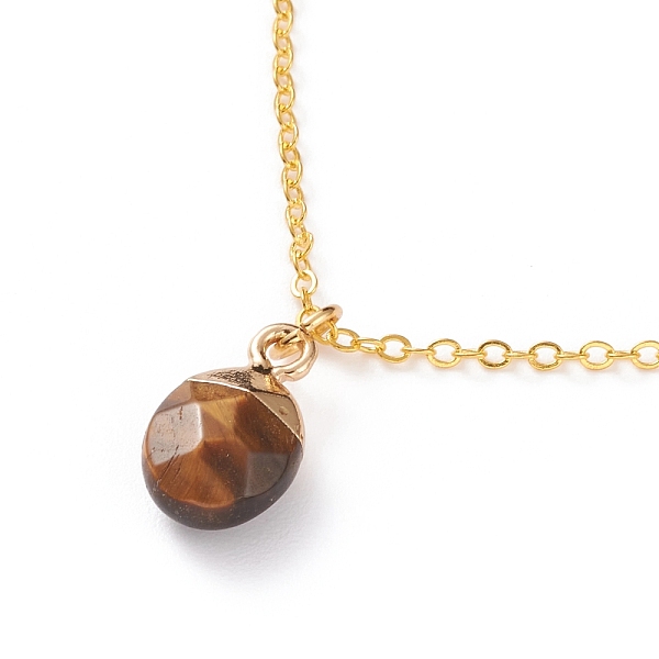PandaHall Natural Tiger Eye Pendant Necklaces, with Golden Plated Brass Cable Chains, Oval, 18-7/8 inch(48cm) Tiger Eye
PandaHall Natural Tiger Eye Pendant Necklaces, with Golden Plated Brass Cable Chains, Oval, 18-7/8 inch(48cm) Tiger Eye