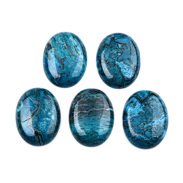 PandaHall Natural Ripple Jasper Cabochons, Dyed, Oval, Sky Blue, 40~41x30~30.5x6~7mm Other Jasper Oval Blue
PandaHall Natural Ripple Jasper Cabochons, Dyed, Oval, Sky Blue, 40~41x30~30.5x6~7mm Other Jasper Oval Blue