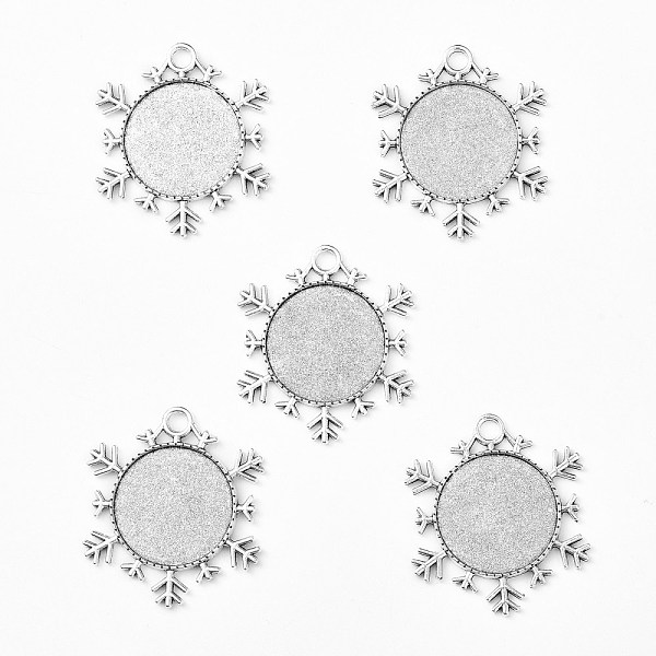 PandaHall Christmas Ornaments Alloy Snowflake Pendant Cabochon Settings, Cadmium Free & Lead Free, Antique Silver, Flat Round Tray: 25mm...
PandaHall Christmas Ornaments Alloy Snowflake Pendant Cabochon Settings, Cadmium Free & Lead Free, Antique Silver, Flat Round Tray: 25mm...