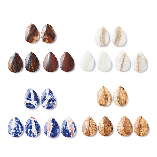 PandaHall Natural Mixed Stone Cabochons, Teardrop with Pattern, 25x18x4mm, about 2pcs/pair Mixed Stone Teardrop
PandaHall Natural Mixed Stone Cabochons, Teardrop with Pattern, 25x18x4mm, about 2pcs/pair Mixed Stone Teardrop