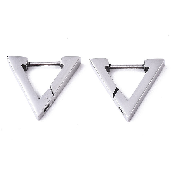 PandaHall 304 Stainless Steel Huggie Hoop Earrings, Triangle, Stainless Steel Color, 14.5x16x3mm, Pin: 0.8mm 304 Stainless Steel Triangle
PandaHall 304 Stainless Steel Huggie Hoop Earrings, Triangle, Stainless Steel Color, 14.5x16x3mm, Pin: 0.8mm 304 Stainless Steel Triangle