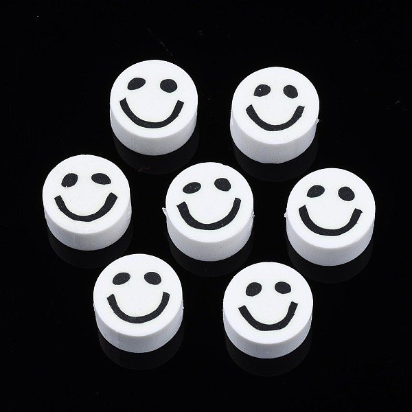 PandaHall Handmade Polymer Clay Beads, Flat Round with Smiling Face, White, 8~9x4mm, Hole: 1.5mm Polymer Clay Flat Round White
PandaHall Handmade Polymer Clay Beads, Flat Round with Smiling Face, White, 8~9x4mm, Hole: 1.5mm Polymer Clay Flat Round White