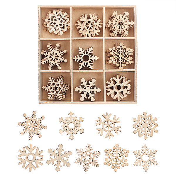 PandaHall Christmas Theme Natural Wood Pendant Decorations, Snowflake, Navajo White, 30~32x26.5~28x2mm, 72pcs/set Wood Snowflake
PandaHall Christmas Theme Natural Wood Pendant Decorations, Snowflake, Navajo White, 30~32x26.5~28x2mm, 72pcs/set Wood Snowflake