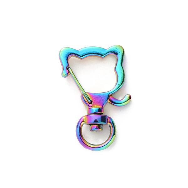 PandaHall Rainbow Color Vacuum Plated Alloy Swivel Keychain Clasps, Lanyard Hollow Trigger Snap Hooks, Cat Shape, 35x24mm Alloy Cat Shape
PandaHall Rainbow Color Vacuum Plated Alloy Swivel Keychain Clasps, Lanyard Hollow Trigger Snap Hooks, Cat Shape, 35x24mm Alloy Cat Shape