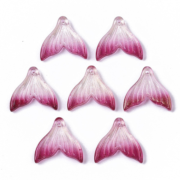 PandaHall Transparent Spray Painted Glass Pendants, with Glitter Powder, Fishtail Shape, Crimson, 19x19.5x3.5mm, Hole: 1.2mm Glass Fish Pink
PandaHall Transparent Spray Painted Glass Pendants, with Glitter Powder, Fishtail Shape, Crimson, 19x19.5x3.5mm, Hole: 1.2mm Glass Fish Pink