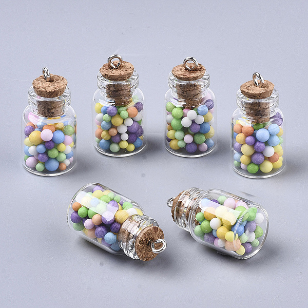 PandaHall Glass Wishing Bottle Pendant Decorations, with Polystyrene Foam Inside, Cork Stopper and Iron Screw Eye Pin Peg Bails, Colorful...
PandaHall Glass Wishing Bottle Pendant Decorations, with Polystyrene Foam Inside, Cork Stopper and Iron Screw Eye Pin Peg Bails, Colorful...