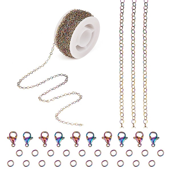 PandaHall DIY Chain Jewelry Set Making Kit, Including Rainbow Color Ion Plating(IP) 304 Stainless Steel 5M Rolo Chains & 10Pcs Lobster Claw...
PandaHall DIY Chain Jewelry Set Making Kit, Including Rainbow Color Ion Plating(IP) 304 Stainless Steel 5M Rolo Chains & 10Pcs Lobster Claw...