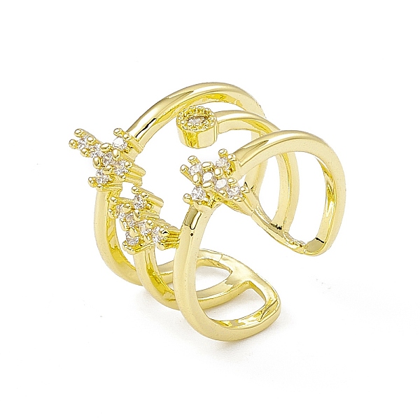 PandaHall Clear Cubic Zirconia Triple Cross Open Cuff Ring, Rack Plating Brass Jewelry for Women, Cadmium Free & Lead Free, Real 18K Gold...
PandaHall Clear Cubic Zirconia Triple Cross Open Cuff Ring, Rack Plating Brass Jewelry for Women, Cadmium Free & Lead Free, Real 18K Gold...
