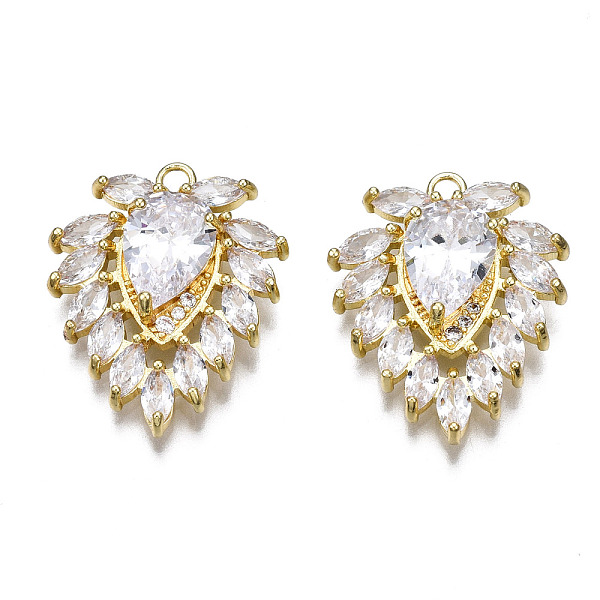 PandaHall Brass Micro Pave Clear Cubic Zirconia Pendants, Leaf, Gold, 23x18x4mm, Hole: 1.8mm Brass+Cubic Zirconia Leaf Clear
PandaHall Brass Micro Pave Clear Cubic Zirconia Pendants, Leaf, Gold, 23x18x4mm, Hole: 1.8mm Brass+Cubic Zirconia Leaf Clear