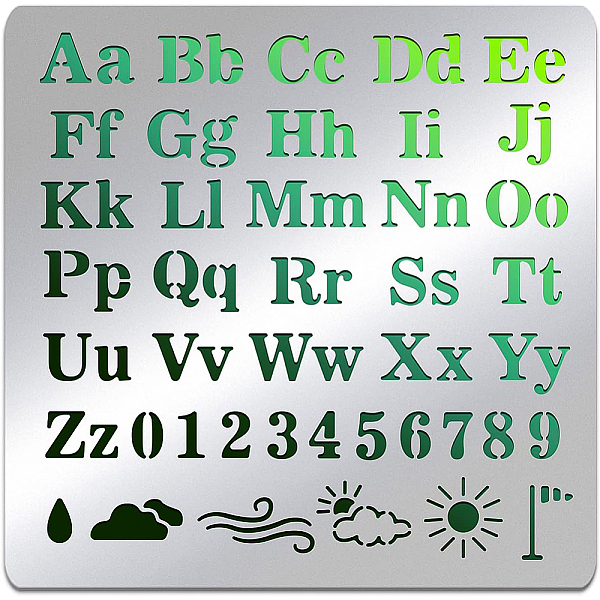 PandaHall BENECREAT Alphabet Number Stencils, Reusable Weather Stainless Steel Stencils for Crafts and Painting On Wood, Floor, Tile, Wall...
PandaHall BENECREAT Alphabet Number Stencils, Reusable Weather Stainless Steel Stencils for Crafts and Painting On Wood, Floor, Tile, Wall...