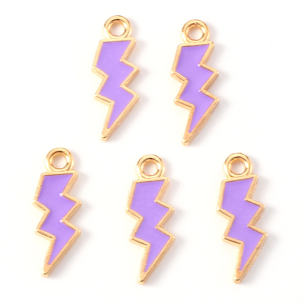 PandaHall Alloy Enamel Pendants, Lightning Bolt, Light Gold, Purple, 20x7x1.5mm, Hole: 2mm Alloy+Enamel Lightning Bolt Purple
PandaHall Alloy Enamel Pendants, Lightning Bolt, Light Gold, Purple, 20x7x1.5mm, Hole: 2mm Alloy+Enamel Lightning Bolt Purple