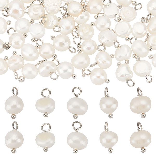 PandaHall CREATCABIN 70Pcs Natural Cultured Freshwater Pearl Charms, with Platinum Tone Brass Ball Head pins, Oval, Platinum..., White
PandaHall CREATCABIN 70Pcs Natural Cultured Freshwater Pearl Charms, with Platinum Tone Brass Ball Head pins, Oval, Platinum..., White