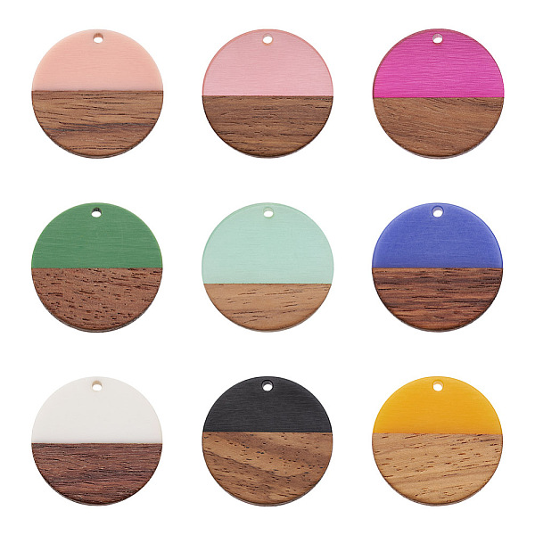 PandaHall Cheriswelry 18Pcs 9 Colors Opaque Resin & Walnut Wood Pendants, Flat Round, Mixed Color, 28.5x3.5~4mm, Hole: 1.5mm Resin+Wood Flat..., Multicolor
PandaHall Cheriswelry 18Pcs 9 Colors Opaque Resin & Walnut Wood Pendants, Flat Round, Mixed Color, 28.5x3.5~4mm, Hole: 1.5mm Resin+Wood Flat..., Multicolor